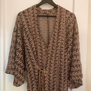 Floral Embroidered Vintage Wrap/Dressing Robe